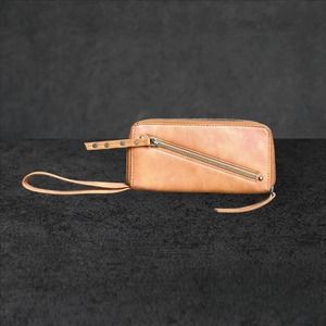 Free People Brown Vegan Leather Wallet Wristlet N… - image 1